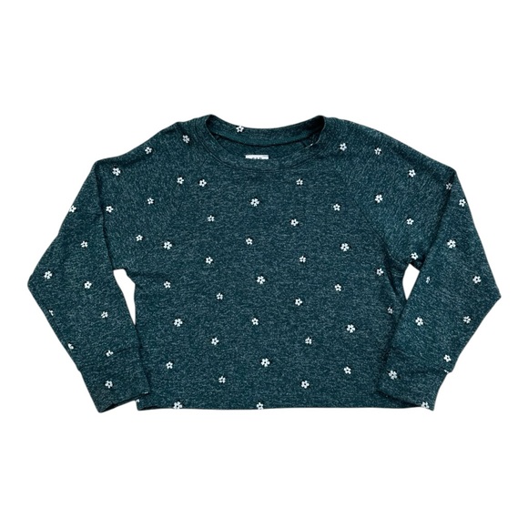 GAP Other - Gap Kids Green Knit Floral Print Long Sleeve Top Girls XS 4-5